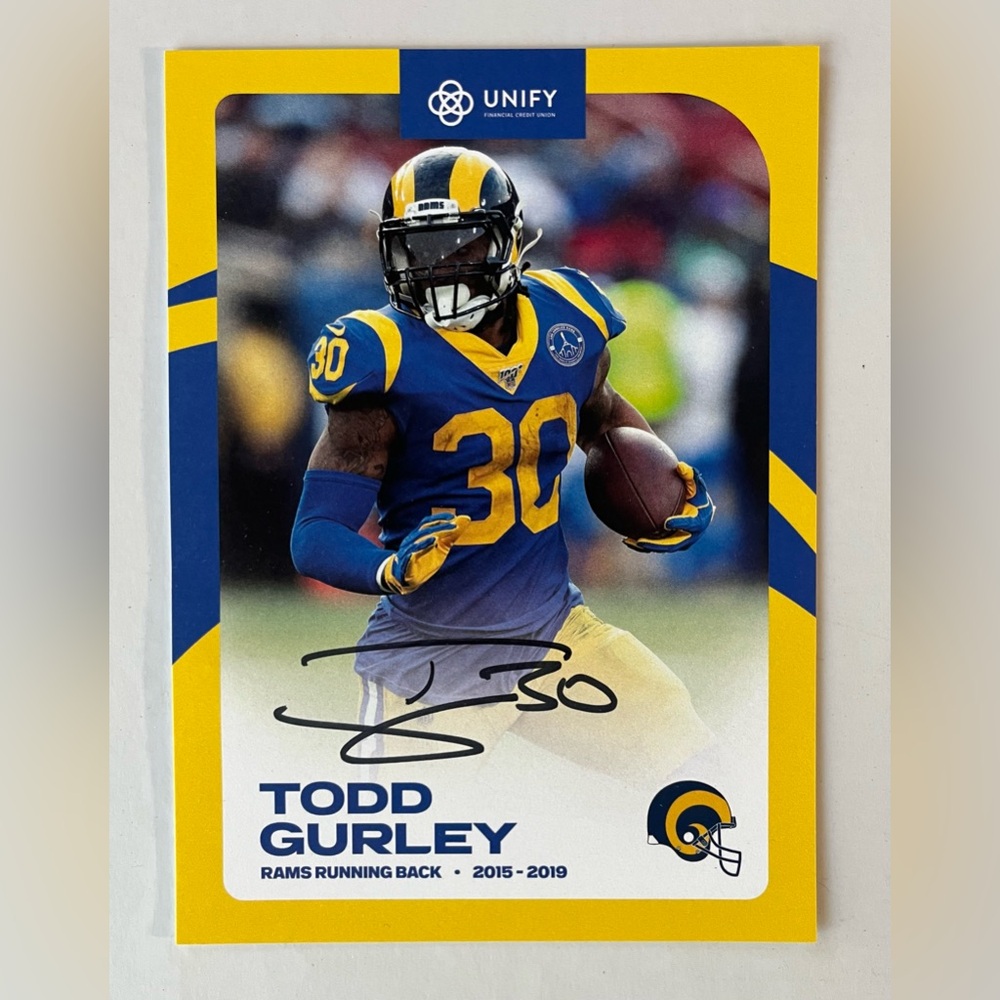 Todd Gurley Rams Autographed Signed In Person 5.5”x7.5” Promotional Photo - NEW